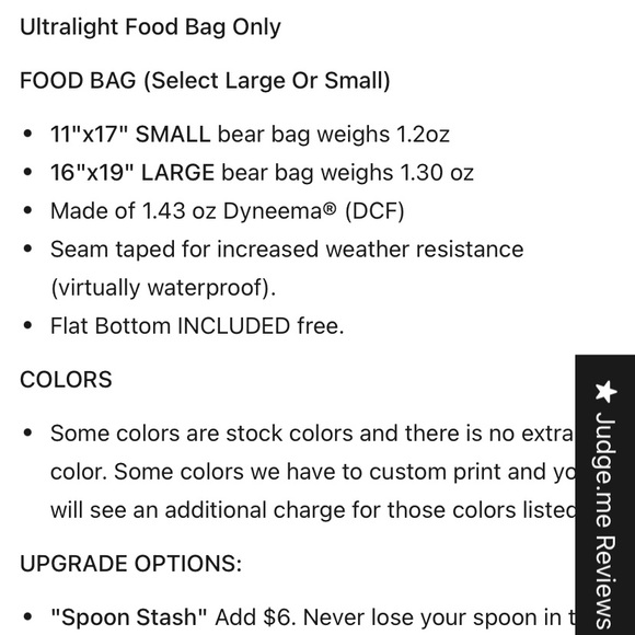 Hilltop Packs Large Dyneema Food Bag - Picture 8 of 9